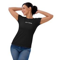 Women's short sleeve t-shirt - womens-fashion-fit-t-shirt-black-front-2-653fd43a014b7