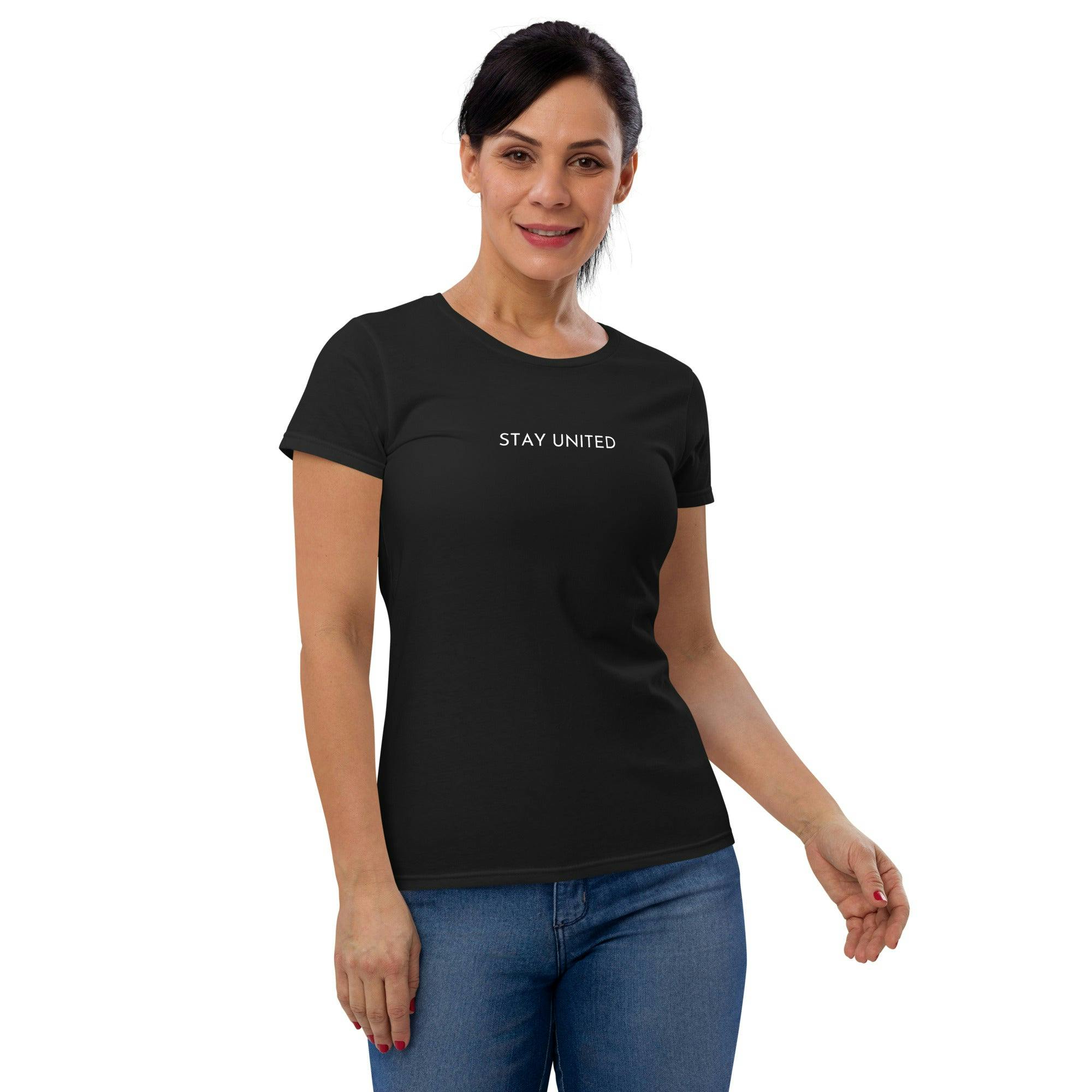 Women's short sleeve t-shirt - womens-fashion-fit-t-shirt-black-front-653fd439f3e31