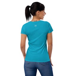 Women's short sleeve t-shirt - womens-fashion-fit-t-shirt-caribbean-blue-back-653fd43a037e4