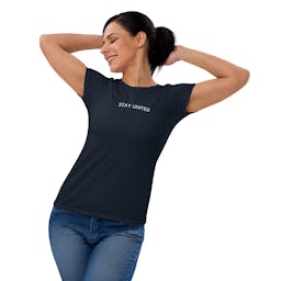 Women's short sleeve t-shirt - womens-fashion-fit-t-shirt-navy-front-2-653fd43a01a74