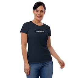 Women's short sleeve t-shirt - womens-fashion-fit-t-shirt-navy-front-653fd43a017db