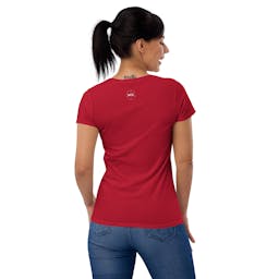 Women's short sleeve t-shirt - womens-fashion-fit-t-shirt-true-red-back-653fd43a02bf9