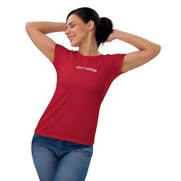 Women's short sleeve t-shirt - womens-fashion-fit-t-shirt-true-red-front-2-653fd43a029a2